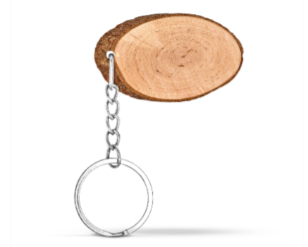 Wooden Keychain Oval with Laser Engraving | WKCO